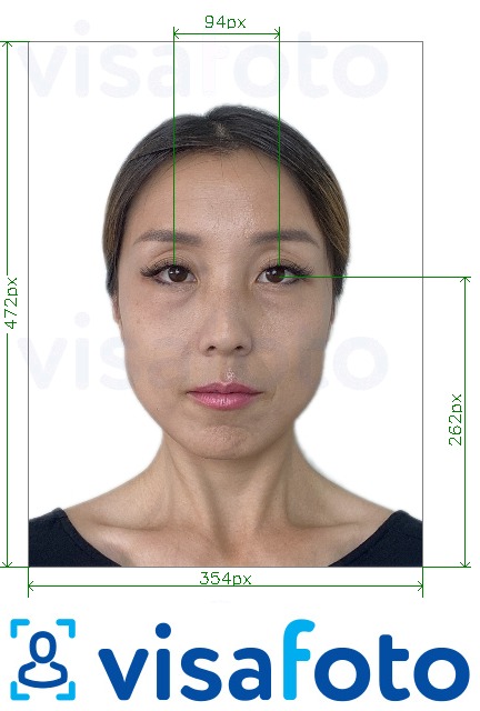 Exempel av foto för Kina 354x472 pixel med ögon på tvärlinjer  med en optimal storlek