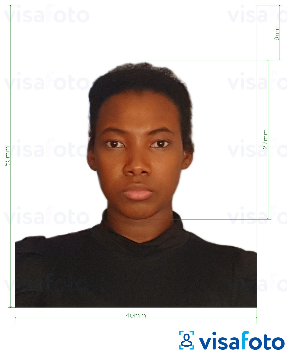 Exempel av foto för Colombia medborgarskap 4x5 cm  med en optimal storlek