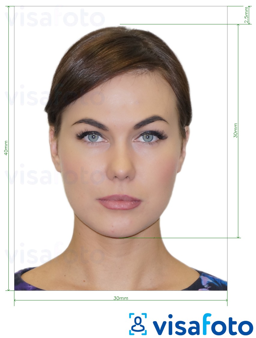 Exempel av foto för Moldavien ID-kort (Buletin de identitate) 3x4 cm  med en optimal storlek