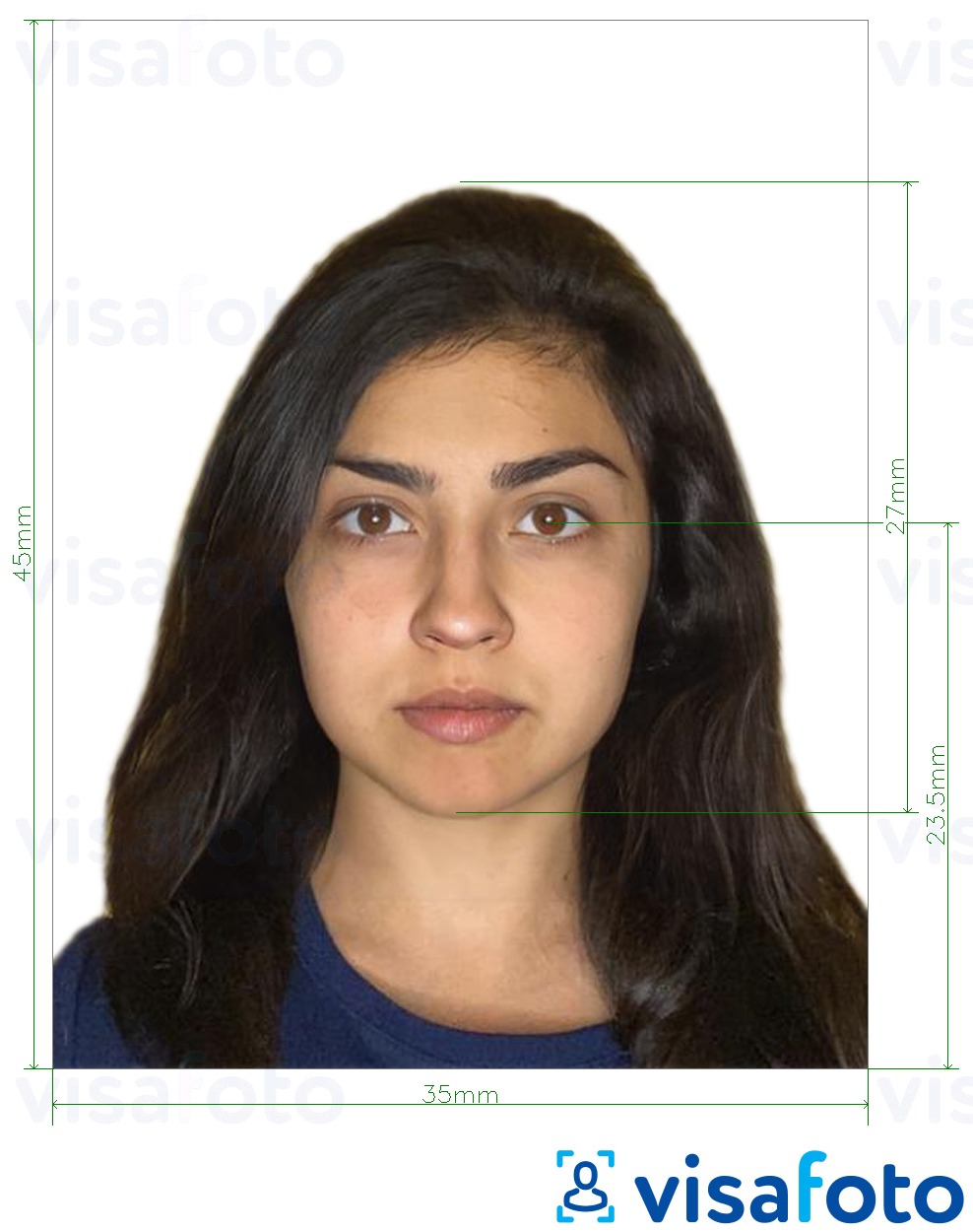 Exempel av foto för Pakistan babys NADRA ID-kort 35x45 mm  med en optimal storlek