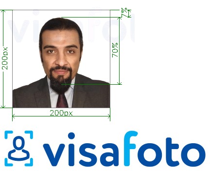 Exempel av foto för Saudi Hajj visum 200x200 pixlar  med en optimal storlek