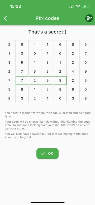 7ID: PIN кодтарын бір қолданбада қауіпсіз сақтаңыз