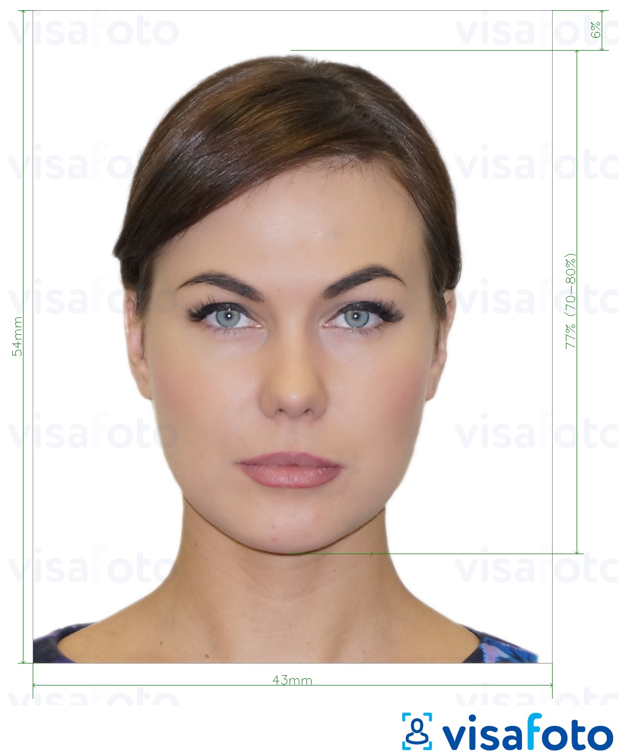 Exempel av foto för Kanadas personal screening 43x54 mm  med en optimal storlek