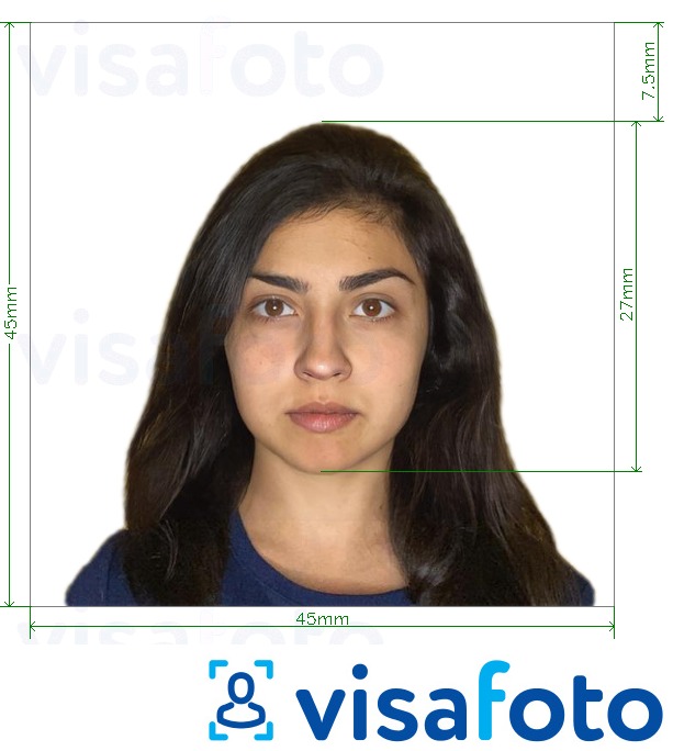 Exempel av foto för Chiles pass 4,5x4,5 cm  med en optimal storlek