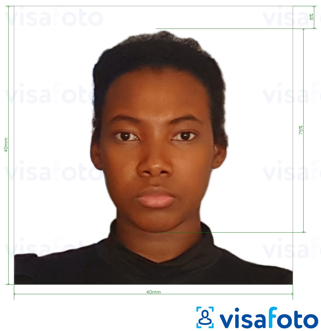 Exempel av foto för Kamerun visa 4x4 cm (40x40 mm)  med en optimal storlek