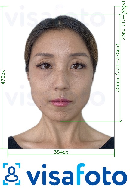 Exempel av foto för Kina Passport online 354x472 px  med en optimal storlek