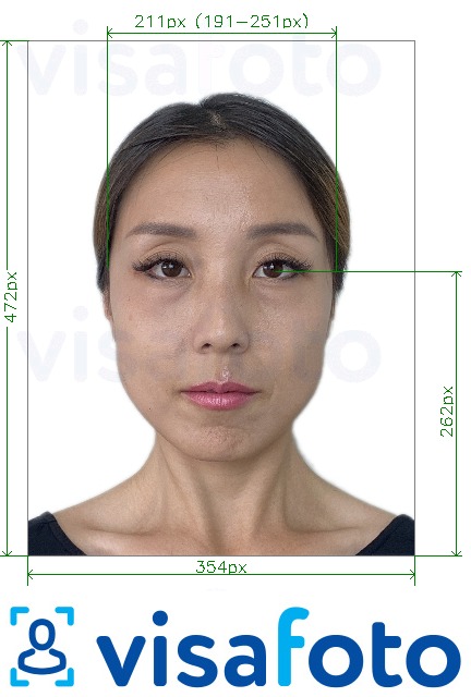 Exempel av foto för China Passport online 354x472 pixlar gammalt format  med en optimal storlek