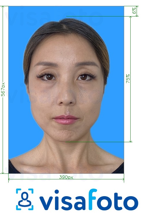 Exempel av foto för Putonghua Proficiency Test 390x567 pixlar blå bakgrund  med en optimal storlek