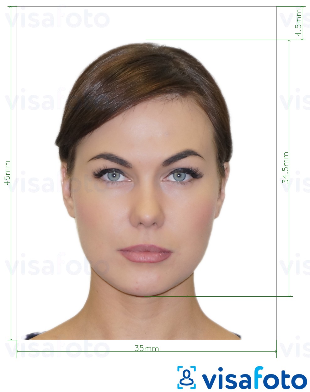Exempel av foto för Tjeckiens ID-kort 35x45 mm  med en optimal storlek