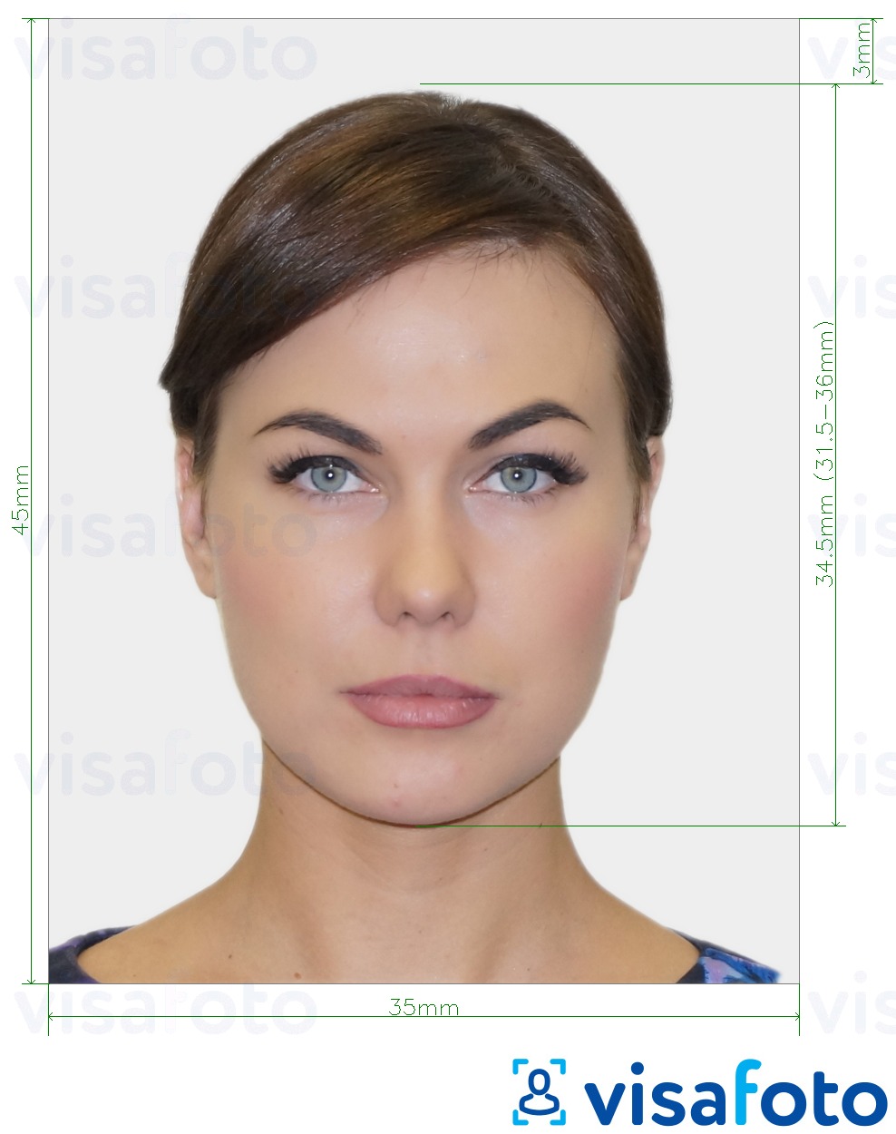 Exempel av foto för Tysklands läkares identitetskort 35x45 mm  med en optimal storlek