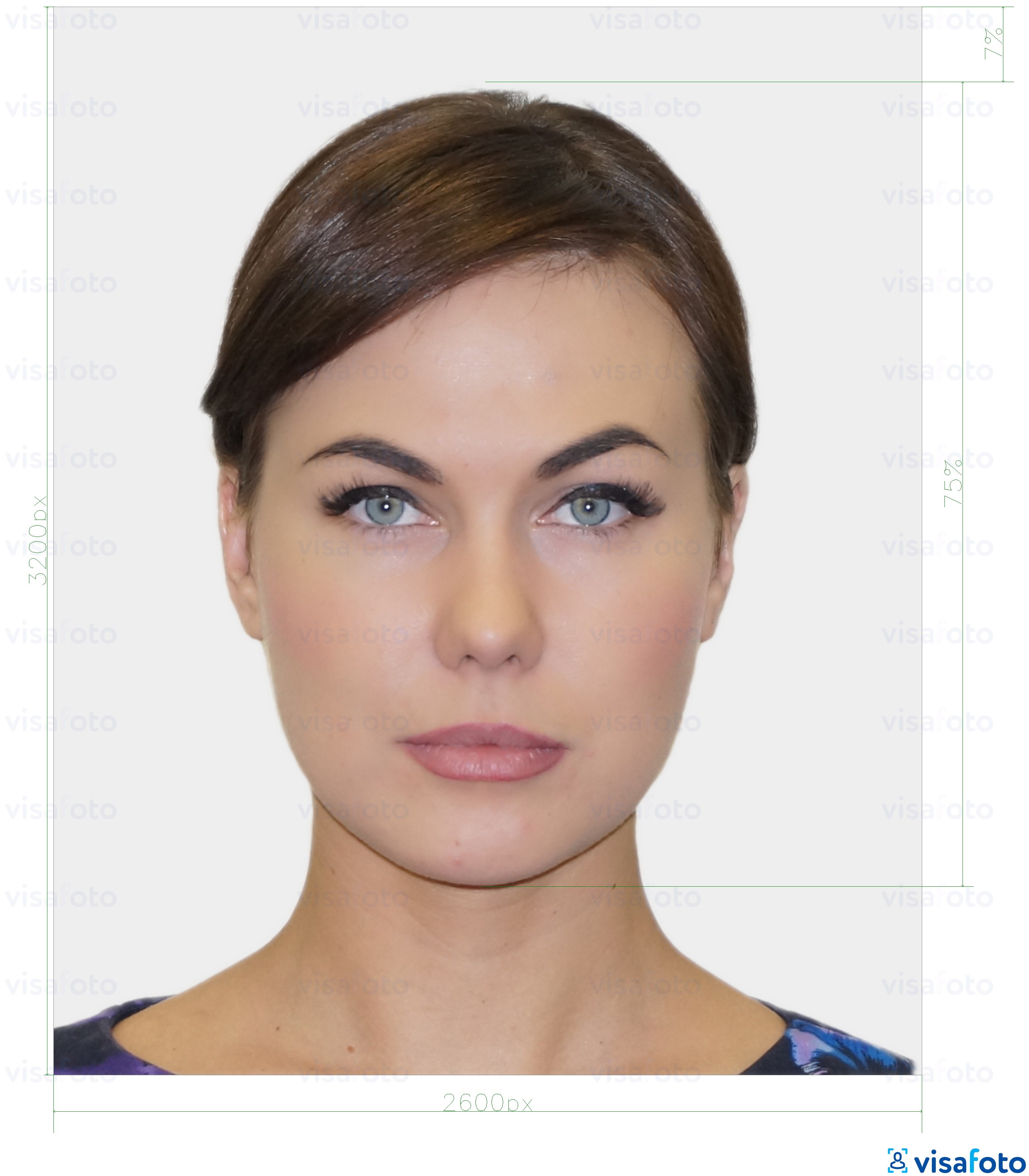 Exempel av foto för Estlands hemvist digitalt identitetskort 1300x1600 pixlar  med en optimal storlek