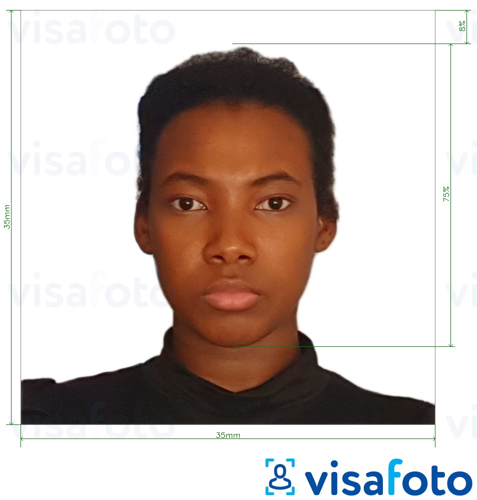 Exempel av foto för Gabon visa 35x35 mm (3,5x3,5 cm)  med en optimal storlek