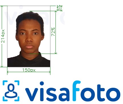 Exempel av foto för Guinea Conakry e-visum för paf.gov.gn  med en optimal storlek