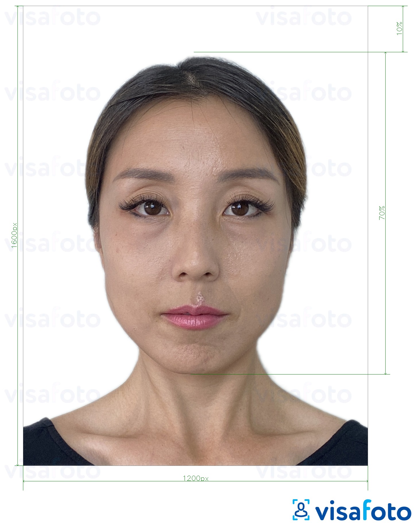 Exempel av foto för Hong Kong online e-pass 1200x1600 pixlar  med en optimal storlek