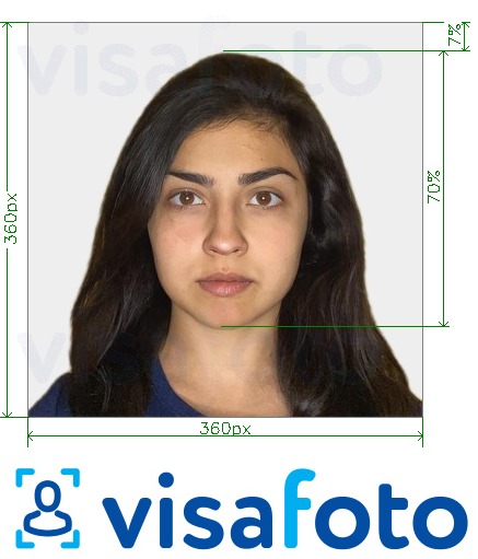 Exempel av foto för Indien OCI-pass 360x360 - 900x900 pixlar  med en optimal storlek