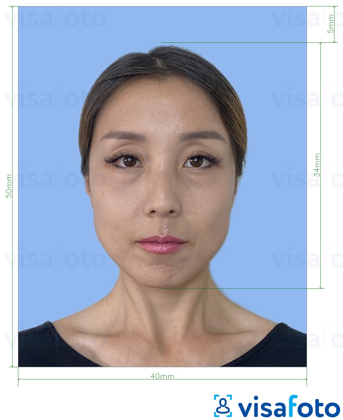 Exempel av foto för Japans utländska körkort 4x5 cm  med en optimal storlek