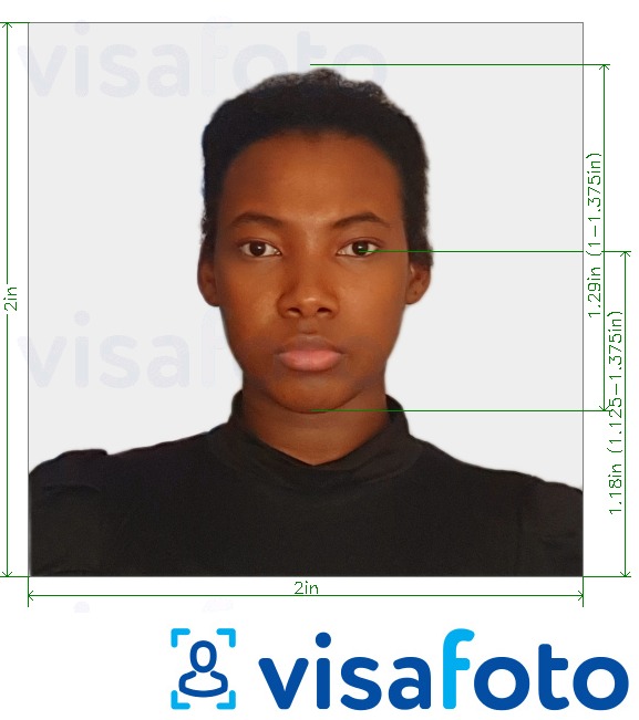 Exempel av foto för Kenya pass 2x2 tum (51x51 mm, 5x5 cm)  med en optimal storlek