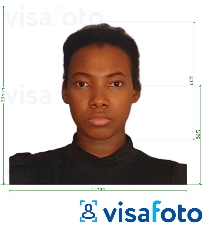 Exempel av foto för Madagaskar visum 5x5 cm (50x50 mm)  med en optimal storlek