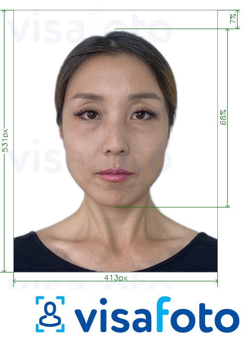 Exempel av foto för Mongoliskt pass online  med en optimal storlek