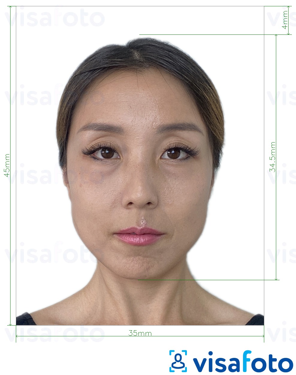 Exempel av foto för Macau bosatt identitetskort (BIR) 45x35 mm  med en optimal storlek