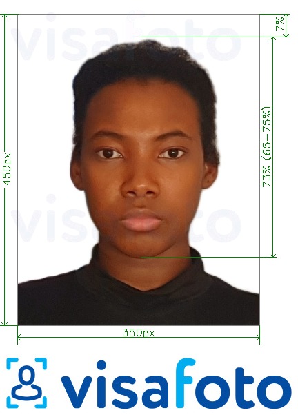 Exempel av foto för Nigeria online-visum 200-450 pixlar  med en optimal storlek