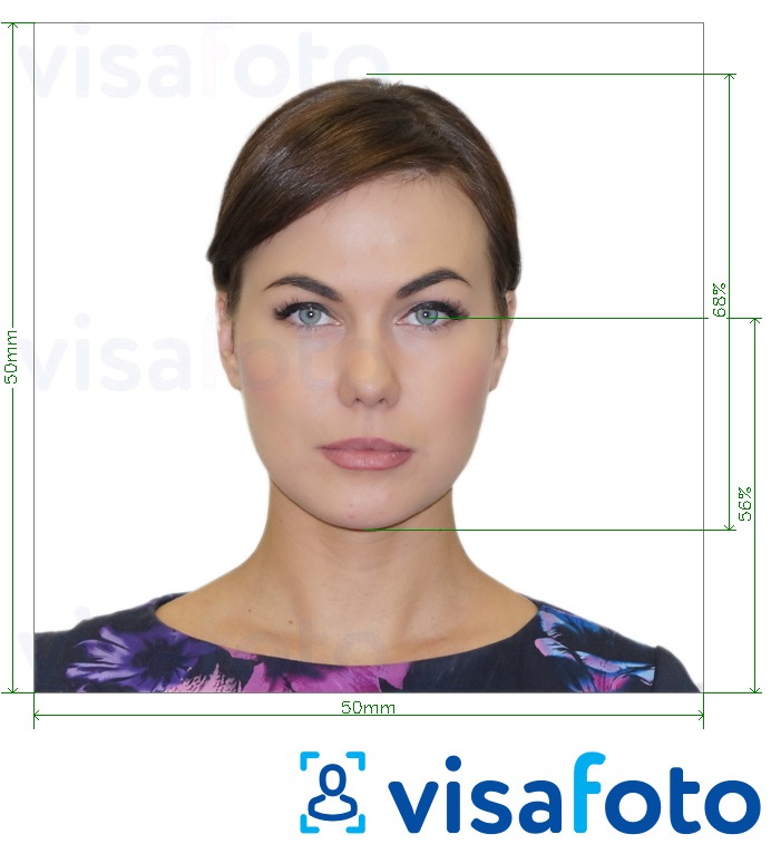 Exempel av foto för Paraguay visum 5x5 cm  med en optimal storlek