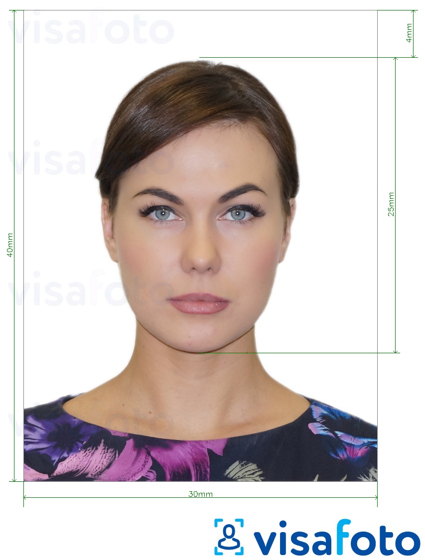 Exempel av foto för Rysslands medborgarskap 3x4 cm  med en optimal storlek