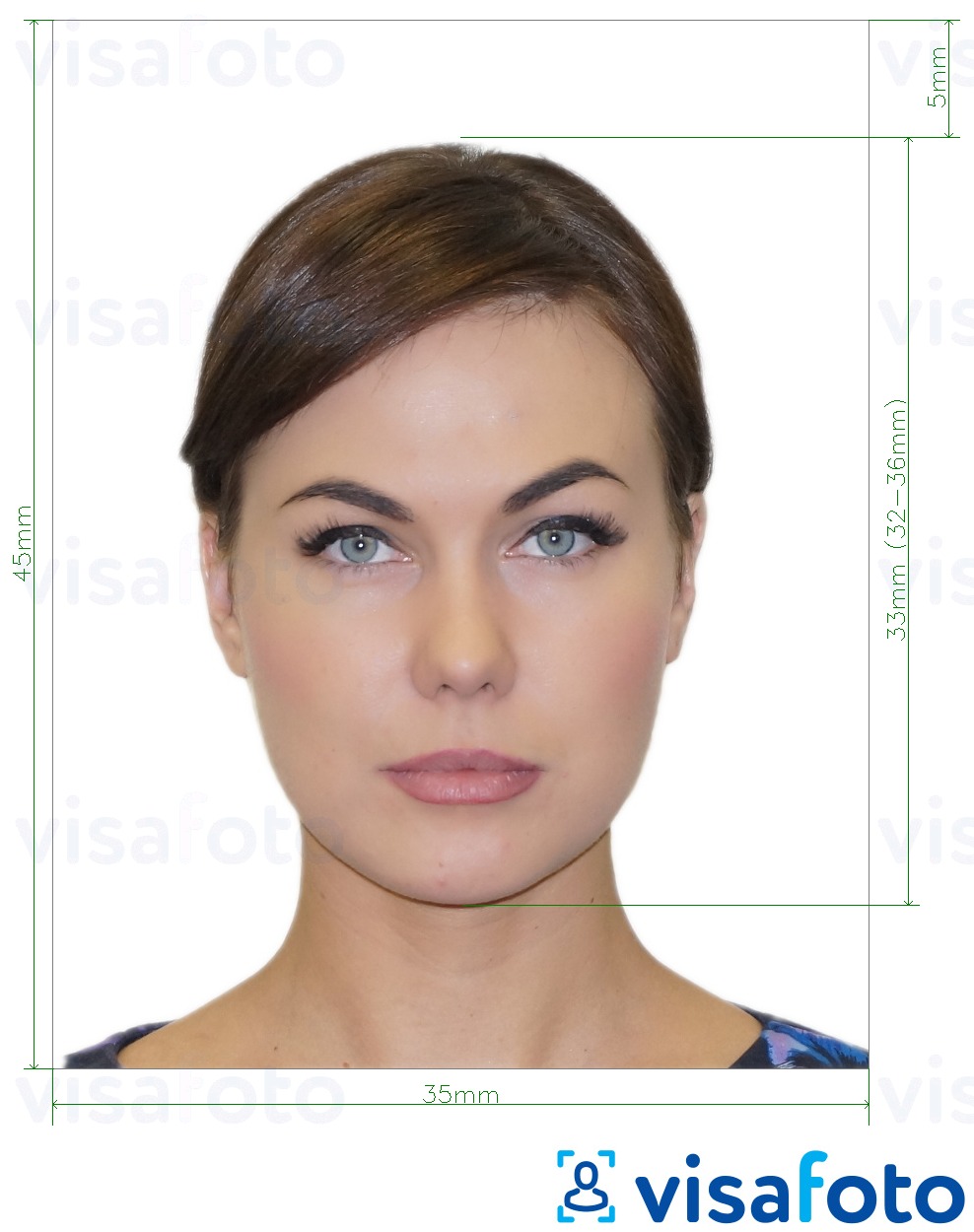 Exempel av foto för Ryska Fan ID  pixlar  med en optimal storlek