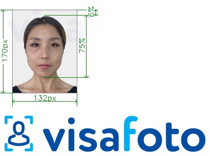 Exempel av foto för Thailand Visum 132x170 px  med en optimal storlek