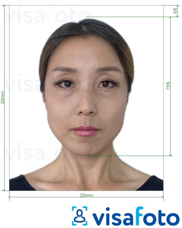 Exempel av foto för Taiwan ID-kort 30x25 mm  med en optimal storlek