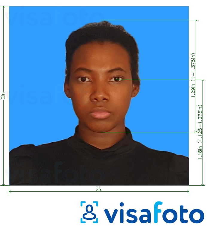 Exempel av foto för Tanzania Azania Bank 2x2 tum blå bakgrund  med en optimal storlek