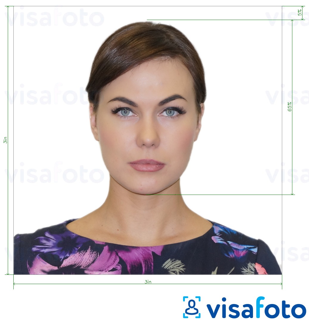 Exempel av foto för USA CCHI ID-märke 3x3 tum  med en optimal storlek