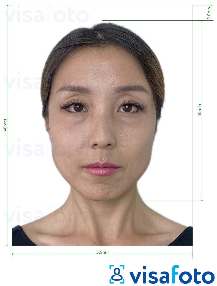 Exempel av foto för Vietnam ID-kort 3x4 cm (30x40 mm)  med en optimal storlek